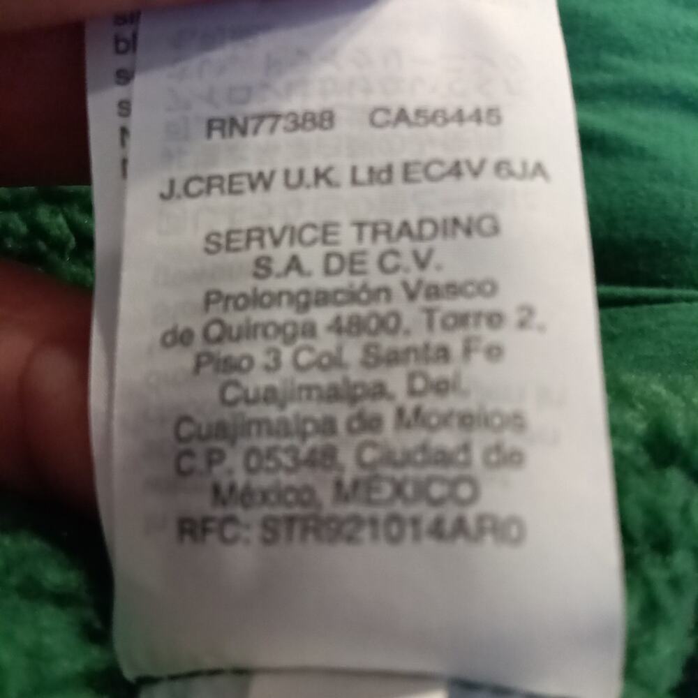 J Crew Sweater Mens Large Green Pullover Fleece 1/4 Zip Golf Sweatshirt Knit - Picture 7 of 8